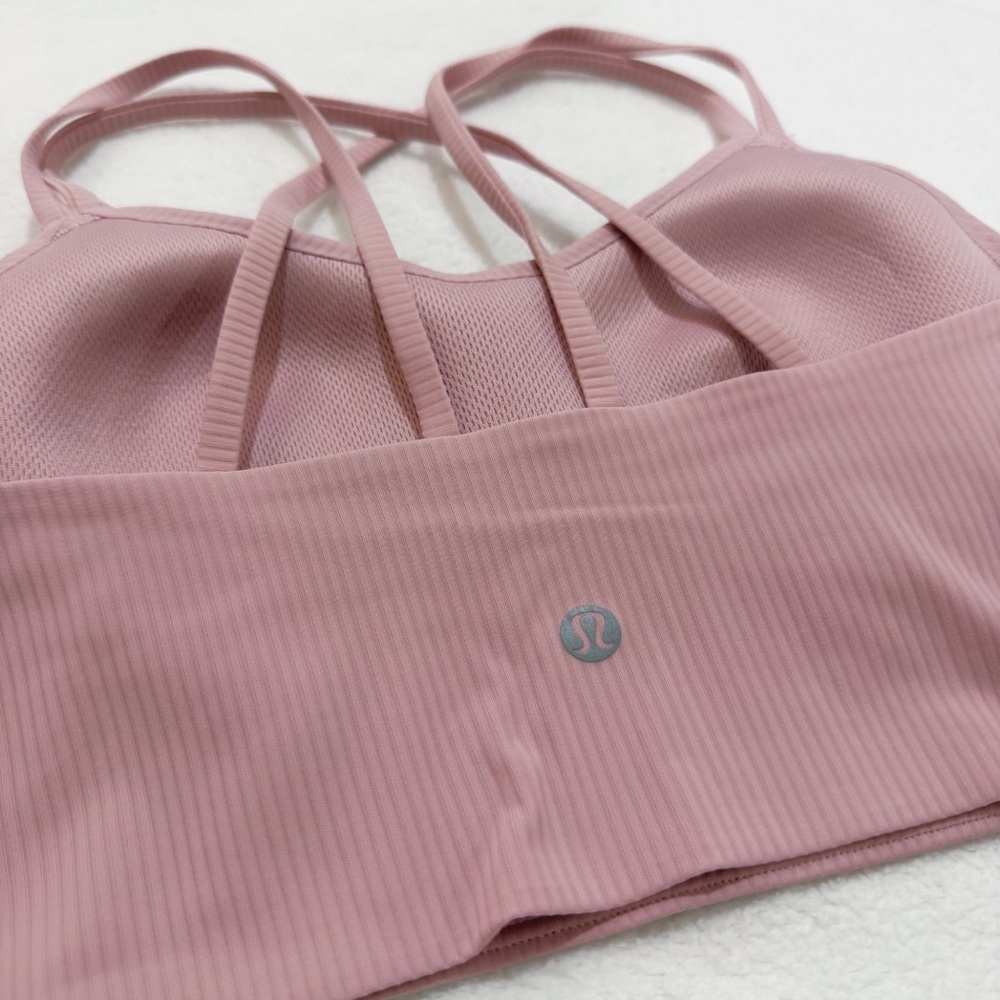 SOLD❌ Lululemon Like a Cloud Ribbed Longline Sports Bra Pink Haze Size 6 - Picture 7 of 10
